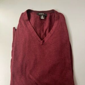 Banana Republic Red V-Neck Sweater Soft Knit